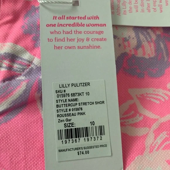 NWT Lilly Pulitzer Buttercup Stretch Shorts size 10 - Picture 3 of 3